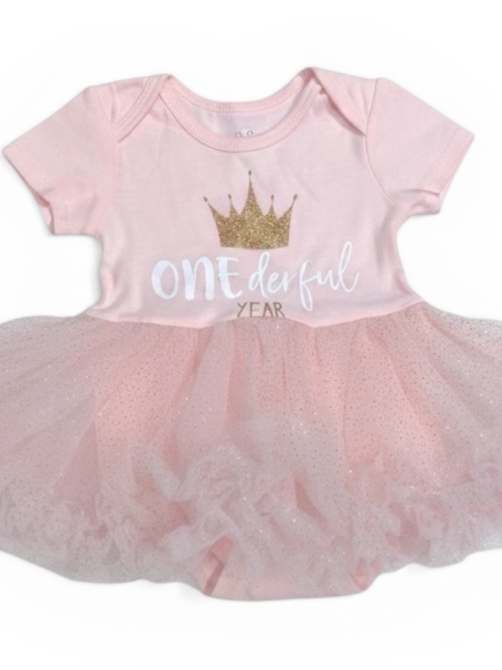 ROCOCO Pink "ONE-derful" Tulle Baby Dress 9-12 Months